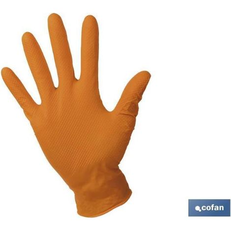 Caja de 100 guantes de nitrilo con textura diamantada TALLA L COFAN 11000226-L