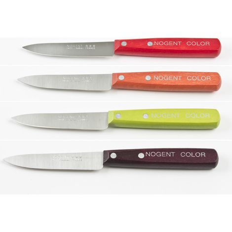 Couteau d'office - NOGENT - Office 9 cm lisse - Lame inox - Manche bois teint 5 coloris