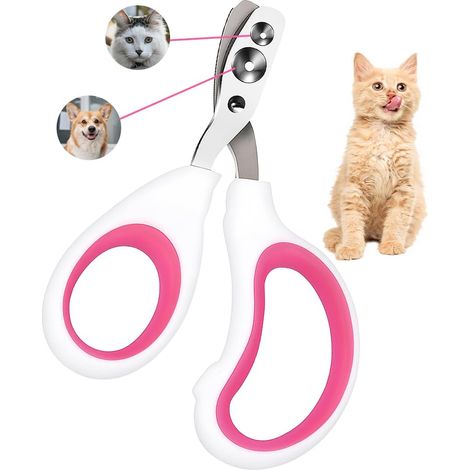 1 Coupe Ongles Chat, Double Trou 2mm Et 3,2mm, Acier Inoxydable, Pour Chiens Lapins Oiseaux (1/5)
