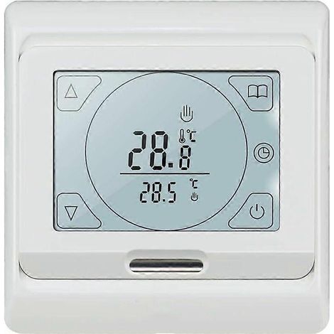 Thermostat programmable pour chauffage au sol électrique 16 A avec sonde, thermostat d'ambiance numérique avec écran tactile LCD. (1/5)