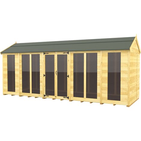 18 x 5 Apex Summer House (Full Height Window)