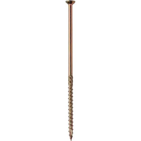 Vis charpente tête fraisée 6x150 zingué bichromaté- Boite 100,Vis à bois multi-usage à filetage unique,Idéal pour la fixation dans une gamme de substrats (1/5)