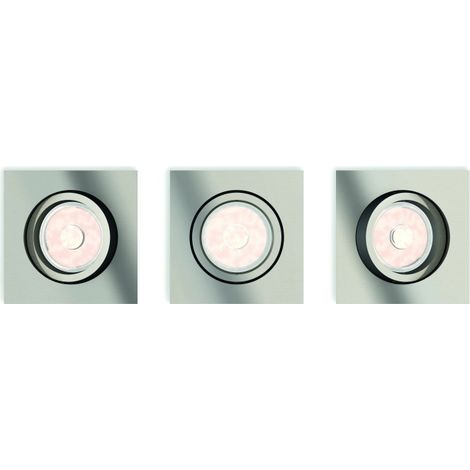 Philips myLiving - Luminaire encastré LED 9x9 cm, GU10, 3 pces, chrome mat 915005424731 (1/5)