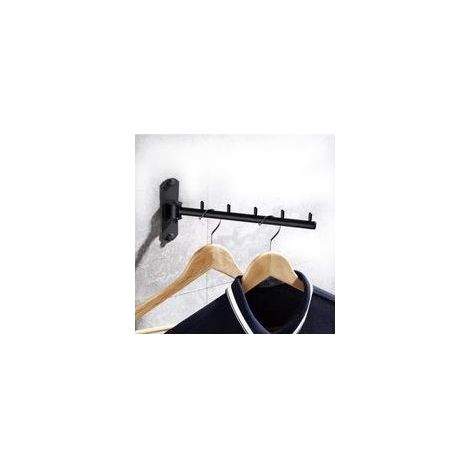 Crochets Cintre à Vêtements en Acier Inoxydable avec Bras Pivotant Barres de Support Porte Cintre Mural avec Pour vêtements Crochets Pour Organiseur de Rangement Chambre et Salle de bain (1/5)