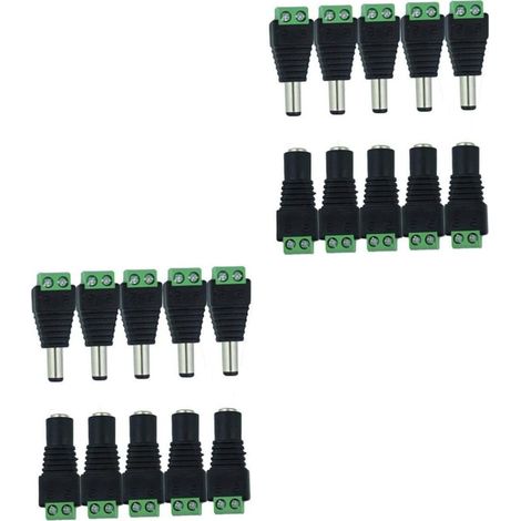 10 Pcs Connectors Connector Female Supply Power Male 12V Pcs 10 DC