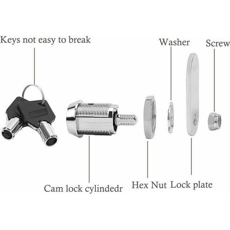 (20mm)Serrure à came tubulaire à filetage, serrure à cylindre verrou de sécurité pour barillet boîte aux lettres pour porte, tiroir, placard, boîte aux lettres avec clés identiques (1/3)