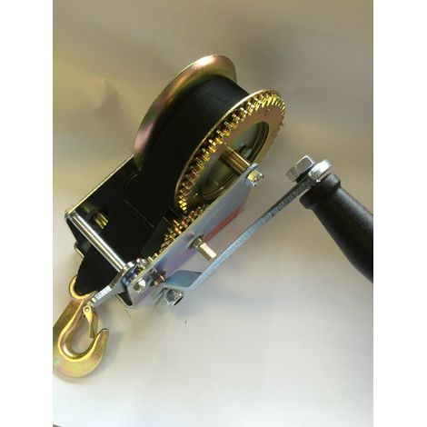 2000LB 8M 1T MANUAL BOAT MARINE TRAILER HAND POWERED WINCH WEBBING STRAP & HOOK (1/4)