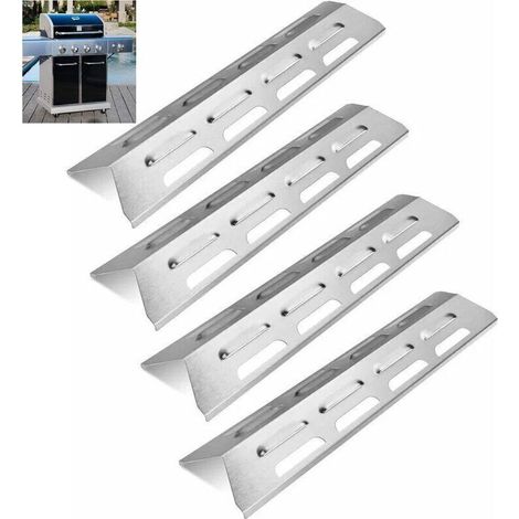 Ensemble de quatre écrans thermiques de rechange de 40,6 cm (16 pouces) pour diffuseurs de flamme en acier inoxydable pour barbecues à gaz Ultar, Blooma, Outback, Kenmore, Master Forge, Perfect Flame (1/3)