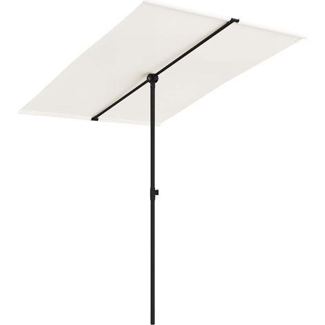 Maison Exclusive - Ombrellone da Giardino Palo in Alluminio 2x1,5 m Bianco Sabbia (1/5)