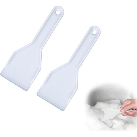 2 Stück kühlschrank Eiskratzer gefrierschrank,Robustes Kunststoffmaterial,Kühlschrankentstopfung scrapers ice scraper, Ideal für Haushalt und Auto, Weiß (1/5)