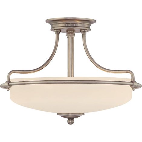 Elstead Griffin - 3 Light Semi Flush Deckenleuchte Chrom poliert, E27 (1/4)