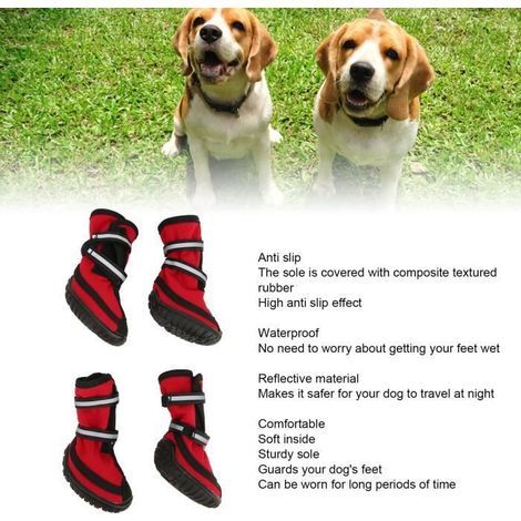 VGEBY Bottes de protection Walker Active ,Protection contre la chaleur Chaussons pour chiens (Rouge L) Abilityshop (1/3)
