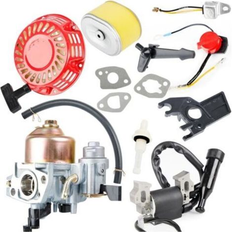 Carburatore GX160 con avviamento a strappo, bobina di accensione e filtro dell'aria per motori GX140 GX168 GX200 da 5 CV, 5,5 CV e 6,5 CV.