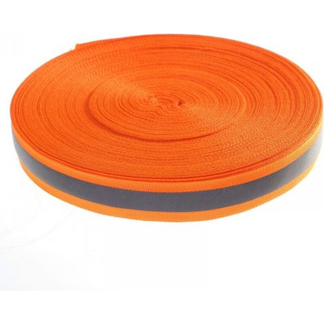 Tissu Réfléchissant Pour Couture - 3m - Ruban de Sécurité Haute Visibilité, Ruban de Sécurité Universel en Tissu Réfléchissant, Orange, Orange (1/5)