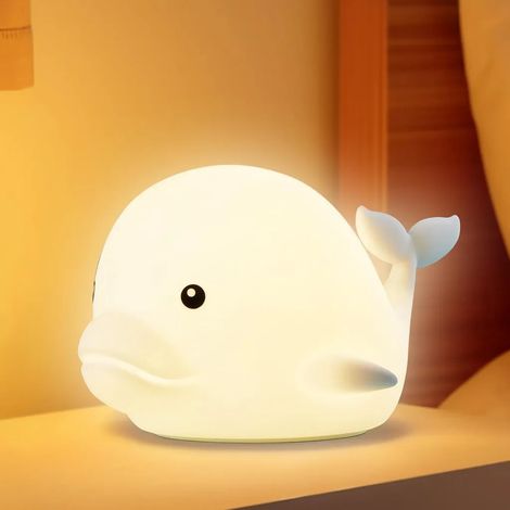 Dieses Nachtlicht für Kinder ist aus Silikon gefertigt, berührungsempfindlich, verfügt über eine einstellbare Helligkeit und eine Timerfunktion und ist somit ein geeignetes Geschenk für Kinder. (1/4)