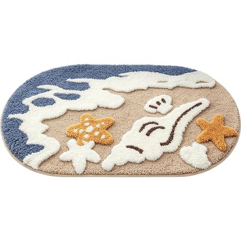 Tapis Bain Antidérapant Lavable, Tapis Antidérapant Douche, Tapis Salle Bain Antidérapant, Bathroom Rug, Adapté pour Salon, Chambre, Cuisine, Salle De Bain, Lavabo（80×50 cm (C) (1/5)