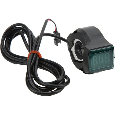 Manette d'accélérateur électrique à pouce pour vélo, contrôleur de vitesse à affichage rouge, accélérateur digital pour guidon. (1/5)