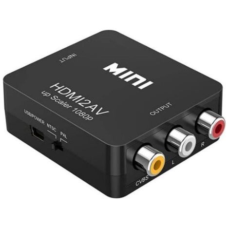 Convertisseur HDMI vers RCA, Adaptateur Vidéo 1080P pour TV Anciennes, Switch HDMI AV