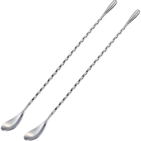 Lot de 2 cuillères à cocktail en acier inoxydable, manche de 30 cm. (1/5)