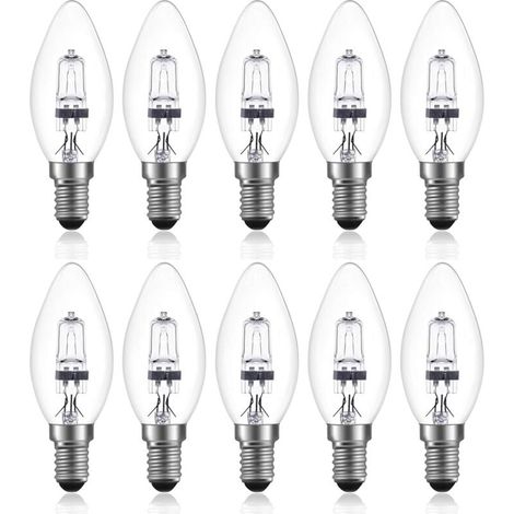 42W E14 C35 Dimmable ampoule halogène AC 220-240V Blanc Chaud 2700K e14 transparante ampoule halogene bougie (10pcs) (1/4)