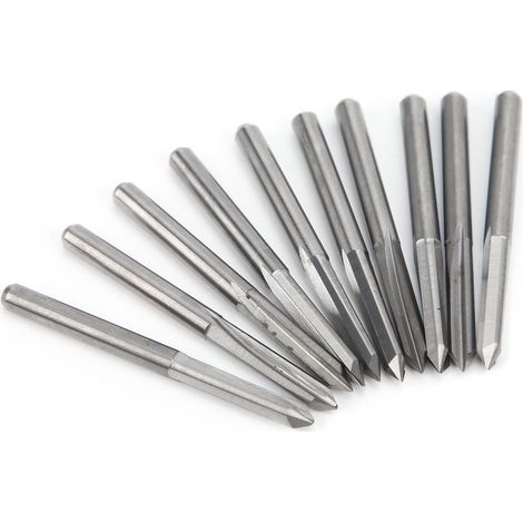 10 CNC-Holzfräser aus Wolframstahl, 3,175 mm lang, zum Gravieren und Fräsen, 60°-Winkel x 0,1 mm (1/5)
