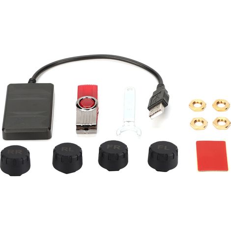 Système de surveillance de la pression des pneus USB de voiture Alarme de surveillance TPMS avec capteur externe pour la navigation Android (1/5)