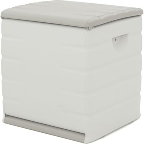 Pegane – Coffre de jardin 90L en résine beige – Longueur 60 cm x Profondeur 53 cm x Hauteur 61 cm – Sur roulettes, cadenassable, intérieur/extérieur