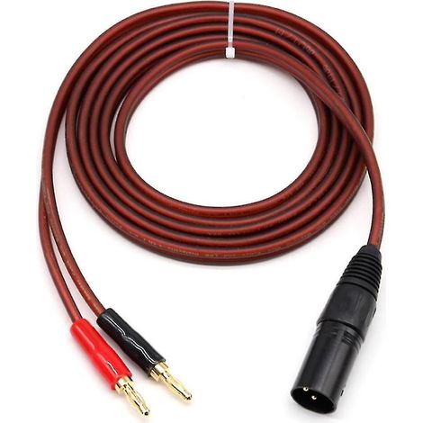 Câble audio XLR vers fiches bananes, connecteur XLR mâle 3 broches vers fiches bananes, fiche plaquée or 4 mm vers XLR (1/5)