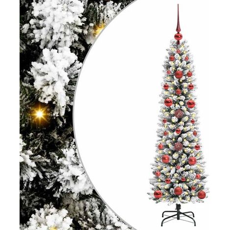 Sapin de Noël artificiel blanc, 120 cm de haut, en PVC, métal et plastique. (1/5)
