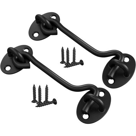 Robuster, schwarzer Edelstahl-Kabinentürhaken (2er-Pack), 150 mm, als Geschenk von Accessergery (1/5)
