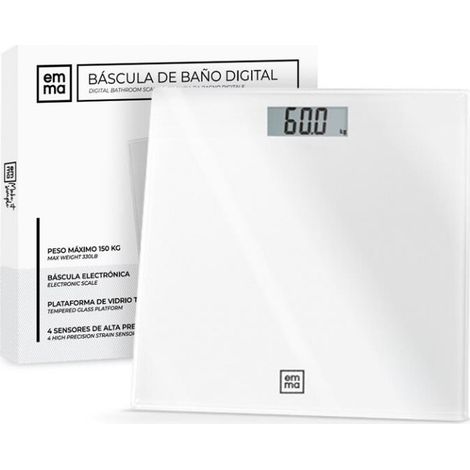 Bilancia Pesapersone in Vetro Digitale Bianco Max 180 kg / 50 g Emma (1/2)