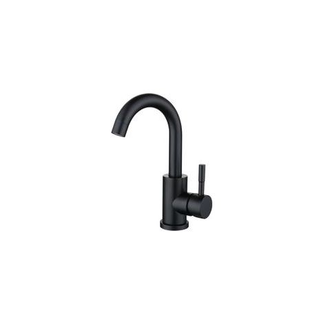 Robinet de salle de bain noir mat, mitigeur pivotant 360°, pour lavabo ou petite cuisine, eau chaude et froide (1/5)