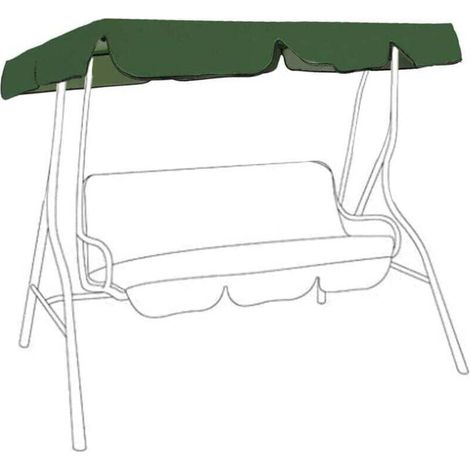 210D Waterproof Garden Swing Replacement Canopy Roof Swing Canopy Replacement Sun Shade for Garden Swing Anti-UV (Green, 195x125x15cm)-three seater MUMU (1/4)