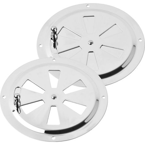 2 Pièces Grille d'Aération 125 mm, Grille de Ventilation Ronde, Évent d'Aération en Acier INOX, Ouverture d'Aération Réglable, pour Choix de Ventilation (1/5)