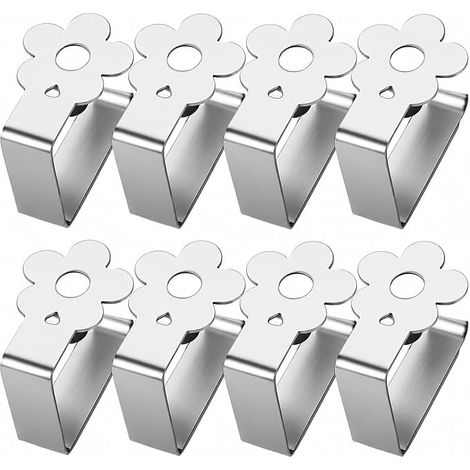 Nappe Clips Anti-Glissant Lot de 8 Pinces pour Nappe décoratives en Acier Inoxydable épais - pour Pique-Nique, Barbecue, Mariage, fête (1/5)