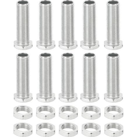 Kit de Boulons Hexagonaux M10X35mm et Écrous, 10 Ensembles de Vis Creuses à Filetage Fin Assorties, Boulons à Tête Hexagonale par Trou pour Fixations de Lustres (1/5)