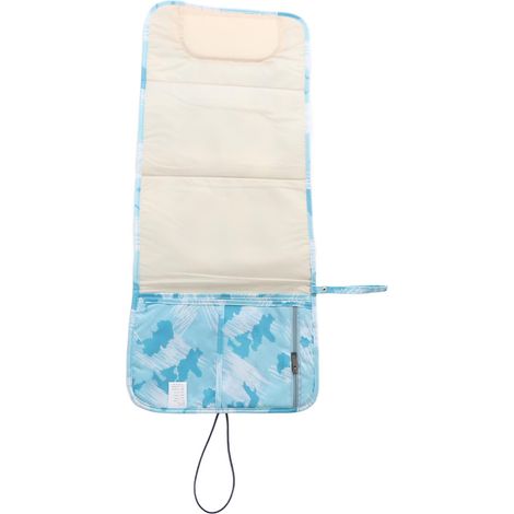 Matelas à langer portable en nylon confortable, multifonctionnel et imperméable, idéal pour les voyages et la maison. Bleu graffiti. (1/5)
