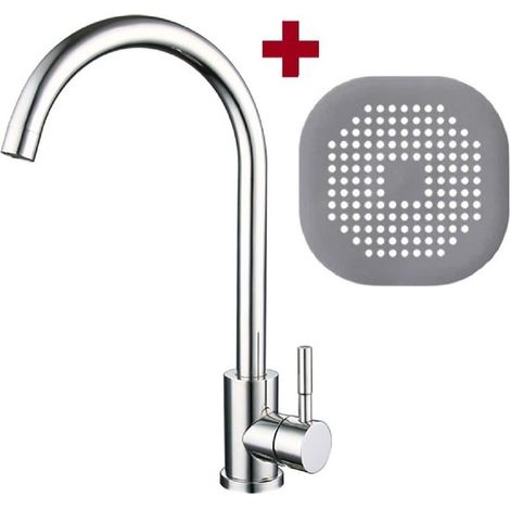Robinet de lavabo chromé – Bec haut rotatif – Design moderne MILANO – Mitigeur pour cuisine et salle de bain (1/4)