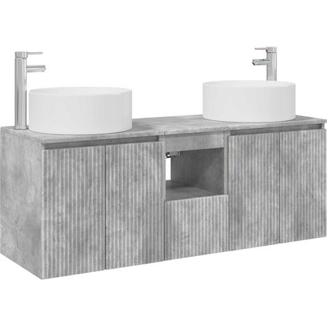 Bathroom Cabinet Set 3 pcs Concrete Grey 49.5 x 44.5 x 65.5 cm vidaXL (1/5)