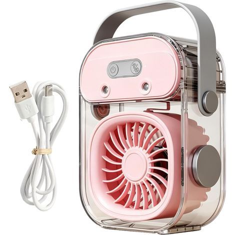 Ventilateur Refroidissement silencieux avec poignée Puissant ventilateur personnel – pour la maison, le bureau, le dortoir, les voyages, l'été, le camping, la randonnée, la (1/5)