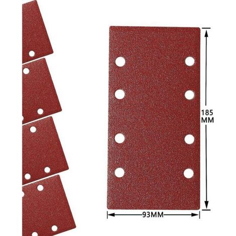 Feuilles abrasives auto-agrippantes - Unbrand - Lot de 30 feuilles - Dimensions 93x185 mm - Grains assortis P40 à P2000 (1/3)