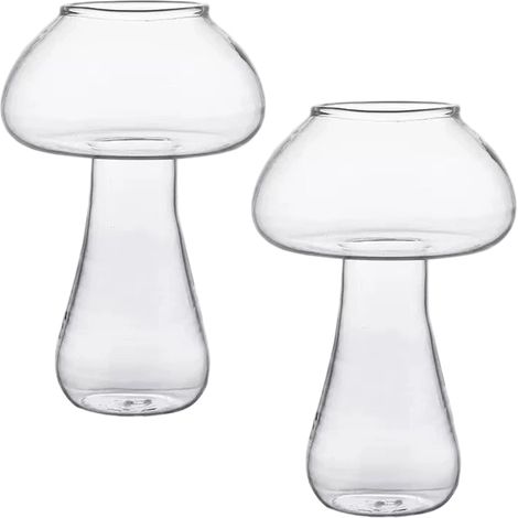 Verre Champignon - Lot De 2 Gobelets En Verre Borosilicate - Pour Cocktails Et Boissons Chaudes - Capacité 300ml (1/5)