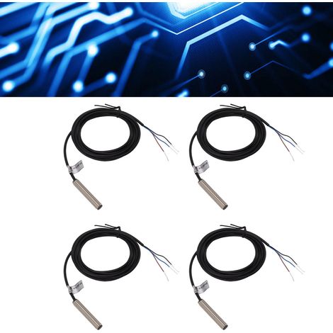 BERM@Verkauft in 4er-Packs: BEM-LJ8A3-1-Z/AX Induktiver Näherungsschalter mit 8 mm Durchmesser Flachkopf, normalerweise geschlossener NC-Kontakt mit drei NPN DC-Leitungen, 6-36 V DC, 1 mm Erfassungsab (1/5)