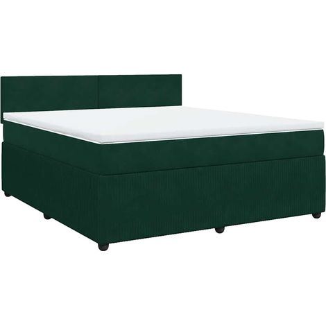 Maison Exclusive - Boxspringbett mit Matratze Dunkelgrün 180x200