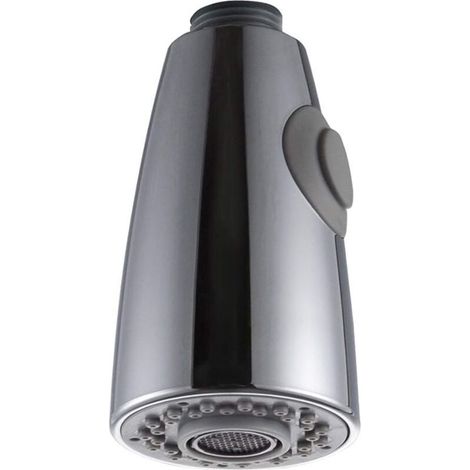 Douchette Robinet Cuisine 2 Jets Tête de Robinet de Rechange Douchette pour Robinet Remplacement Douchette pour Mitigeur Cuisine, Chromé, G1/2 (1/4)
