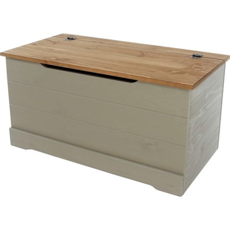 Storage Trunk - Pine - L47.2 x W90.2 x H45.4 cm - Grey - Screw/Nail&Dowel