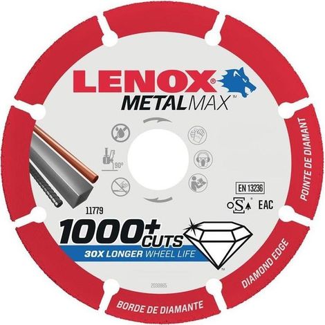 Segmented Diamond Cutting Disc 115x1.3x22.23mm for Metal and Masonry by Lenox Metalmax (1/4)