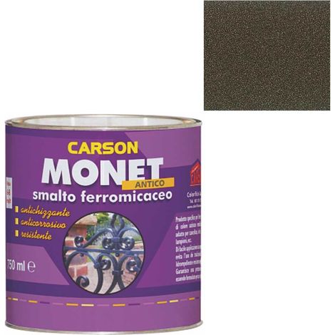 Smalto ferromicaceo anticorrosivo antichizzante Vernice Ferro Battuto Carson Monet Antico 6000 - MARRONE (1/4)