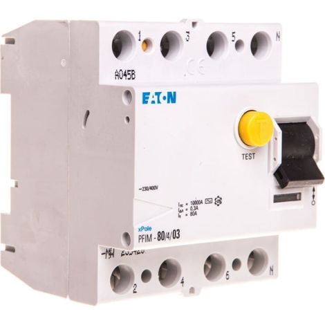 Disjoncteur différentiel 4P 80A 0,3A type AC PFIM-80/4/03-MW 235420