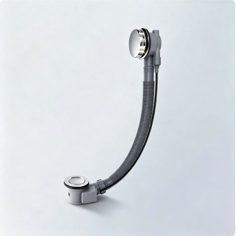 Kit de trop-plein pour baignoire, bonde pop-up standard G1 1/2", raccord tuyau 550 mm universel (1/5)